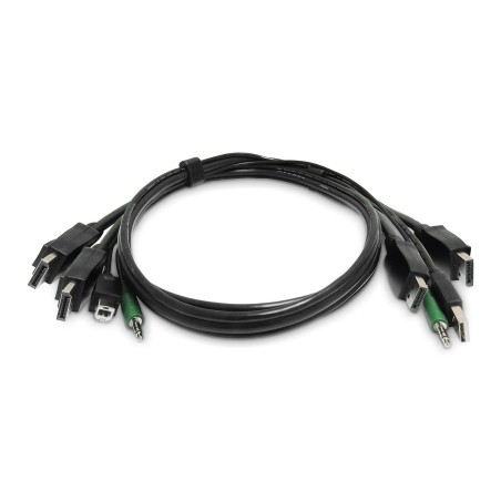 StarTech.com Cavo KVM Doppio DisplayPort da 1,8 m, USB 2.0 e Audio da 3,5 mm, Cavo Combinato Universale per Switch KVM,