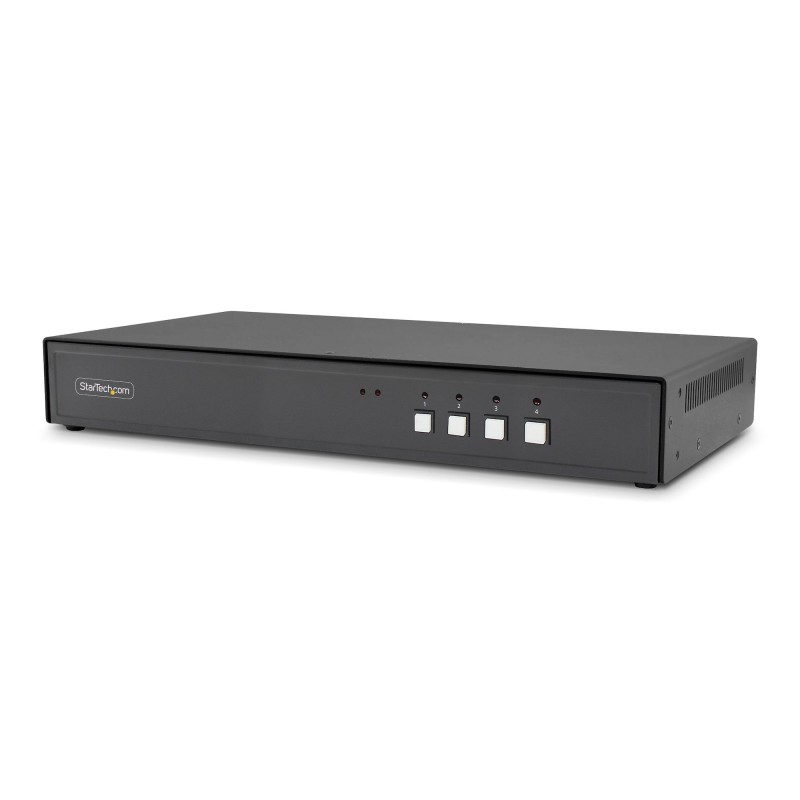 StarTech.com Switch KVM Seguro de 4 Puertos HDMI o DisplayPort 4K60Hz - KVM de Sobremesa NIAP 4.0 - Puerto CAC - Carcasa de