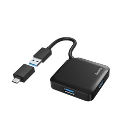 Hama 00200116 Schnittstellen-Hub USB 3.2 Gen 1 (3.1 Gen 1) Type-A + Type-C 5000 Mbit s Schwarz