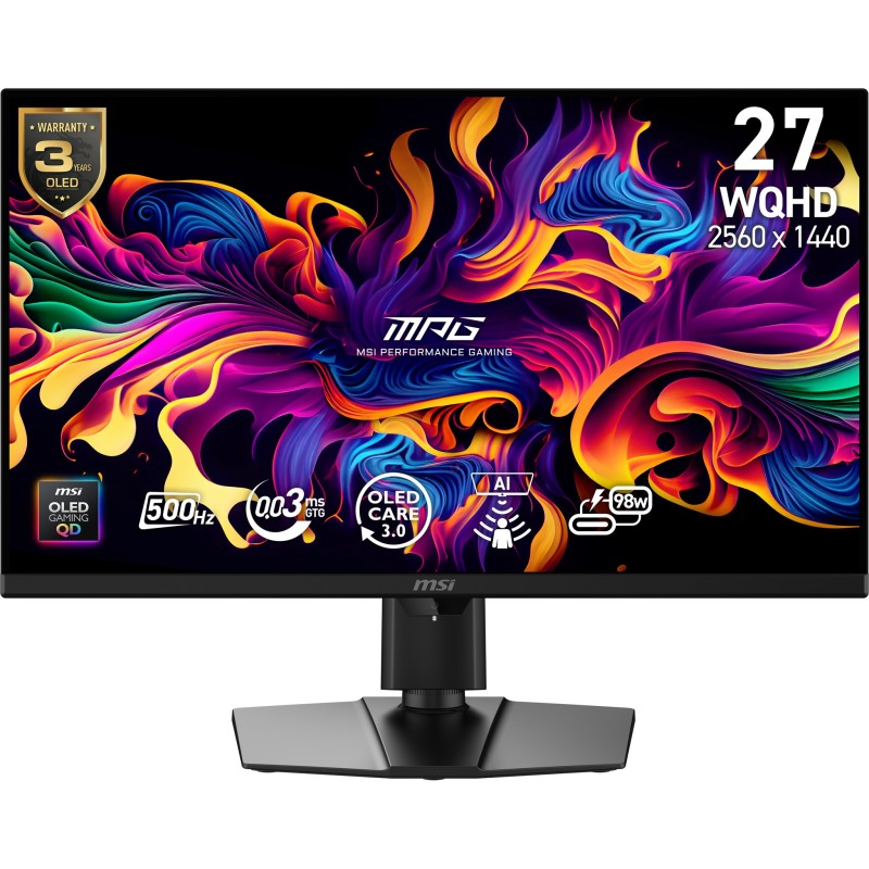 MSI MPG 271QRDE QD-OLED X50 pantalla para PC 67,3 cm (26.5") 2560 x 1440 Pixeles Wide Quad HD Negro