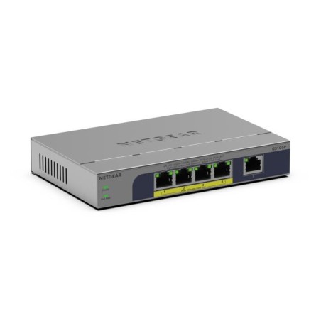 NETGEAR GS105P Unmanaged Gigabit Ethernet (10 100 1000) Power over Ethernet (PoE) Desktop Wall-Mounting Gray
