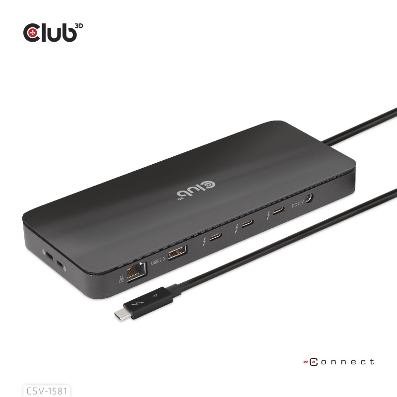 CLUB3D CSV-1581 station d'accueil Thunderbolt 4 Noir