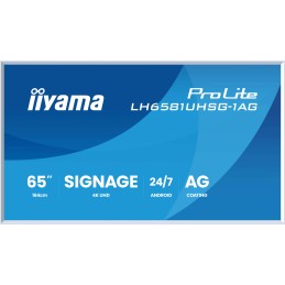 iiyama LH6581UHSG-1AG visualizzatore di messaggi Pannello piatto per segnaletica digitale 163,8 cm (64.5") Wi-Fi 500 cd m² 4K