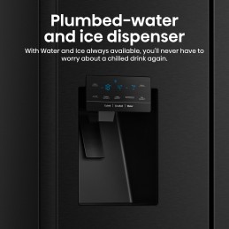 Hisense RQ760N4IFE side-by-side refrigerator Freestanding 577 L Black
