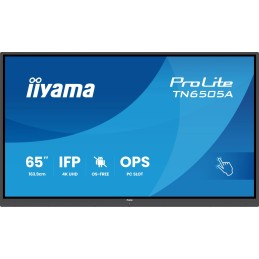 iiyama TN6505A-B1AG pantalla de señalización Panel plano interactivo 163,8 cm (64.5") 500 cd   m² 4K Ultra HD Negro Pantalla