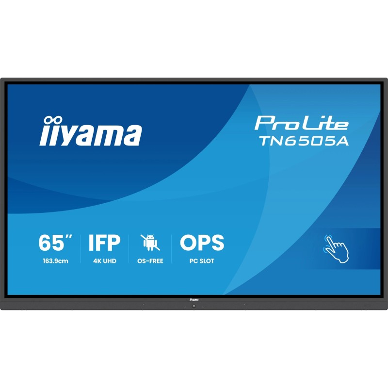 iiyama TN6505A-B1AG pantalla de señalización Panel plano interactivo 163,8 cm (64.5") 500 cd   m² 4K Ultra HD Negro Pantalla