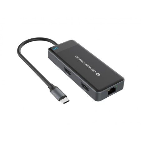 Conceptronic DONN14G station d'accueil Avec fil USB 3.2 Gen 1 (3.1 Gen 1) Type-C Gris