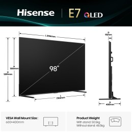 Hisense 98 '' E7Q | Hi-QLED Smart TV 4K 144 Hz
