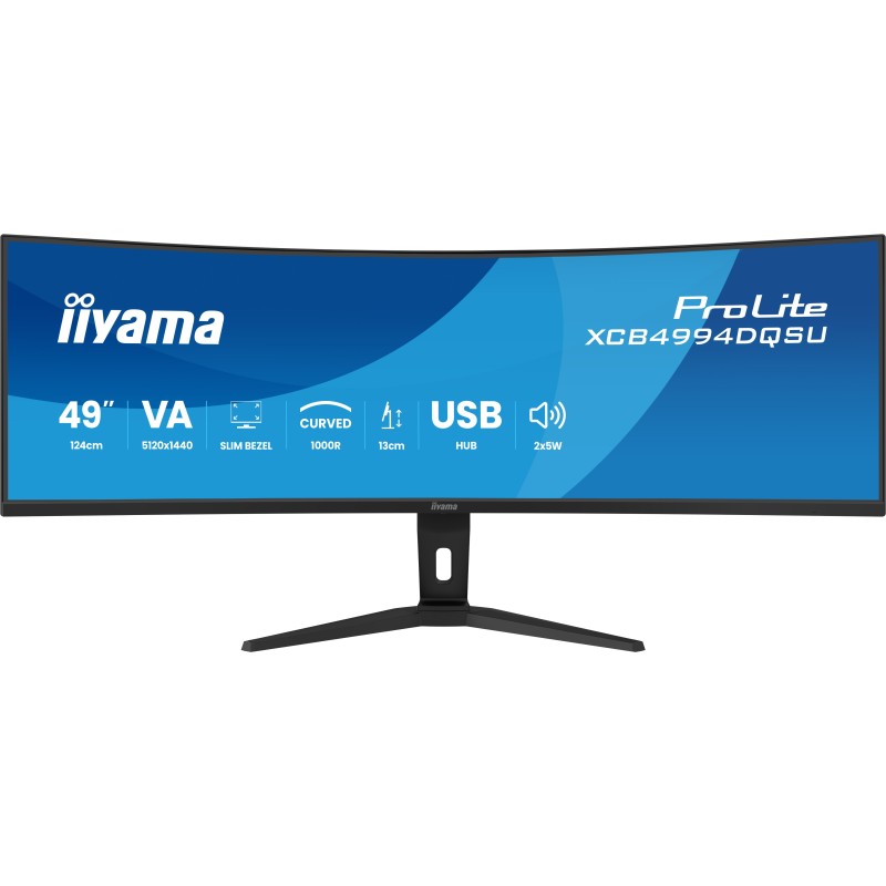 iiyama ProLite XCB4994DQSU-B1 Computerbildschirm 124,5 cm (49") 5120 x 1440 Pixel Dual QHD LCD Schwarz