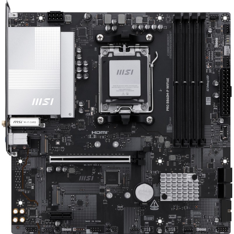 MSI PRO B840M-P WIFI6E scheda madre AMD B840 Socket AM5 micro ATX