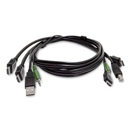 StarTech.com Câble KVM Double HDMI de 1,8 m, USB 2.0, Audio 3,5 mm, Câble Combiné Universellement Compatible pour Switch KVM,