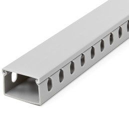StarTech.com Chemin de Câbles PVC avec Couvercle - 38mm W x 25mm H - Longueur 2m - Slots Parallels 8mm, Goulotte Cache Câble