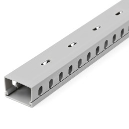 StarTech.com Chemin de Câbles PVC avec Couvercle - 38mm W x 25mm H - Longueur 2m - Slots Parallels 8mm, Goulotte Cache Câble