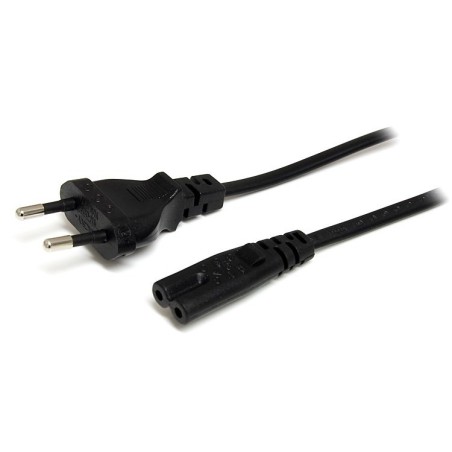 StarTech.com Cable de 2m de Alimentación para Portátiles, Enchufe UE a C7, 2,5A 250V, 18AWG, Cable de Repuesto para Portátiles,