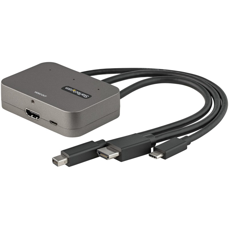 StarTech.com 3-in-1 Multiport auf HDMI Adapter - 4K 60Hz USB-C-, HDMI- oder Mini DisplayPort auf HDMI Konverter für
