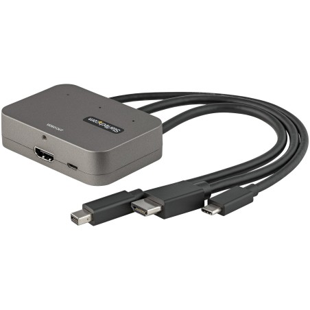 StarTech.com 3-in-1 Multiport auf HDMI Adapter - 4K 60Hz USB-C-, HDMI- oder Mini DisplayPort auf HDMI Konverter für