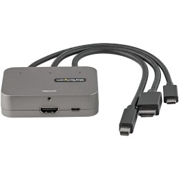 StarTech.com CDPHDMDP2HD video cable adapter 10.6" (0.27 m) HDMI + USB HDMI + Mini DisplayPort + USB Type-C Black, Silver