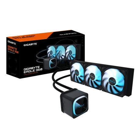 GIGABYTE EAGLE 360 Refrigeración Líquida para CPU - 3x120mm Ventiladores ARGB, pantalla LCD a color, DAISY-CHAIN, Compatible