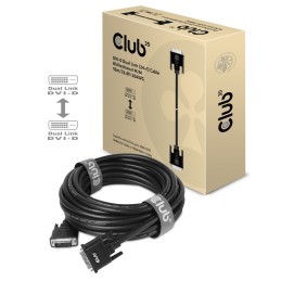 CLUB3D CAC-1220 DVI cable 393.7" (10 m) DVI-D Black