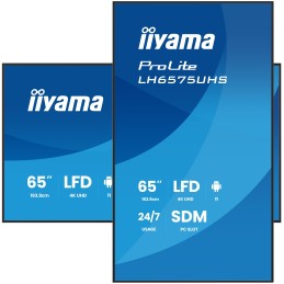 iiyama LH6575UHS-B2AG visualizzatore di messaggi Pannello piatto per segnaletica digitale 163,8 cm (64.5") LCD Wi-Fi 500 cd m²