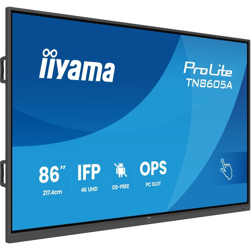 iiyama TN8605A-B1AG visualizzatore di messaggi Pannello piatto interattivo 2,17 m (85.6") 500 cd m² 4K Ultra HD Nero Touch