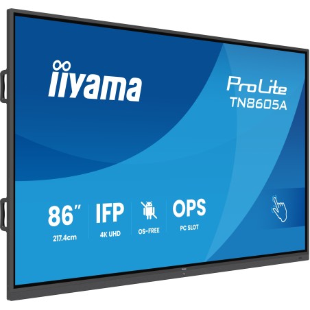 iiyama TN8605A-B1AG visualizzatore di messaggi Pannello piatto interattivo 2,17 m (85.6") 500 cd m² 4K Ultra HD Nero Touch