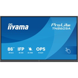 iiyama TN8605A-B1AG signage display Interactive flat panel 85.6" 500 cd m² 4K Ultra HD Black Touchscreen