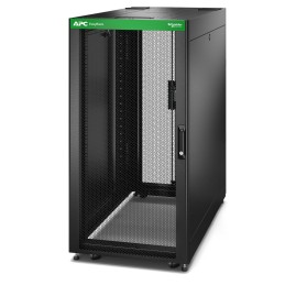 APC Easy Rack 600mm 24HE 1200mm mit Dach, Seitenwand, Rollen, Füßen und 4 Halterungen, ohne Boden, schwarz