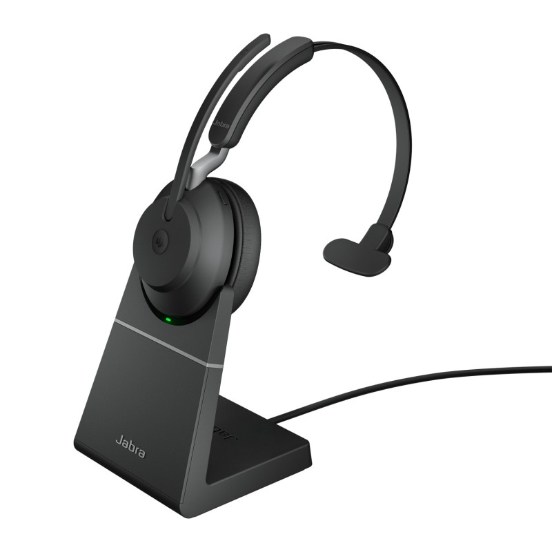 Jabra Evolve2 65 Headset Wireless Head-band Office Call center USB Type-A Bluetooth Charging stand Black