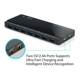 TP-Link USB 3.0 7-Port Hub mit 2 Ladeanschlüssen