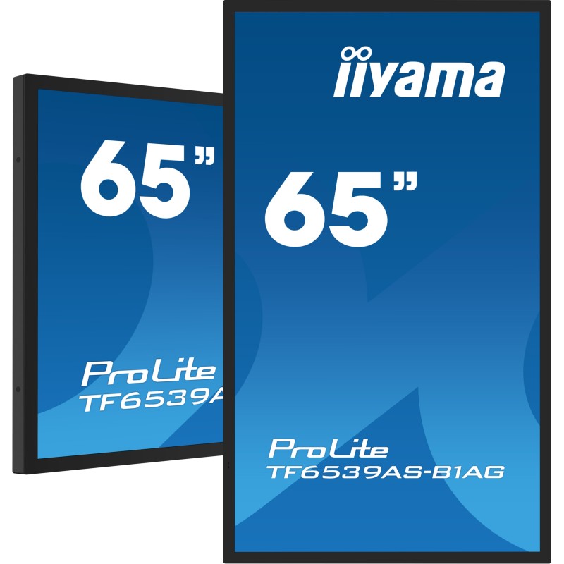 iiyama TF6539AS-B1AG visualizzatore di messaggi Design chiosco 163,8 cm (64.5") LED 435 cd m² 4K Ultra HD Nero Touch screen