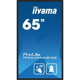 iiyama TF6539AS-B1AG visualizzatore di messaggi Design chiosco 163,8 cm (64.5") LED 435 cd m² 4K Ultra HD Nero Touch screen