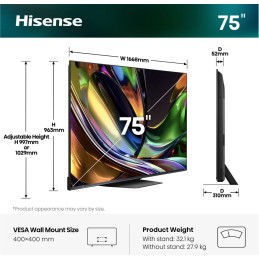 Hisense 75UR8DS 190,5 cm (75") 4K Ultra HD Smart TV Wifi Negro