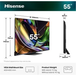 Hisense 55UR8DS 139,7 cm (55") 4K Ultra HD Smart TV Wifi Negro