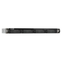 QNAP TS-432XeU NAS Rack (1U) 4 GB DDR4 0 TB QNAP QTS Schwarz, Grau