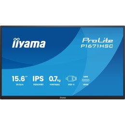 iiyama ProLite P1671HSC-B1 computer monitor 15.6" 1920 x 1080 pixels Full HD LED Black