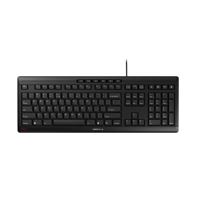 CHERRY STREAM teclado Oficina USB QWERTY Inglés de EE. UU. Negro