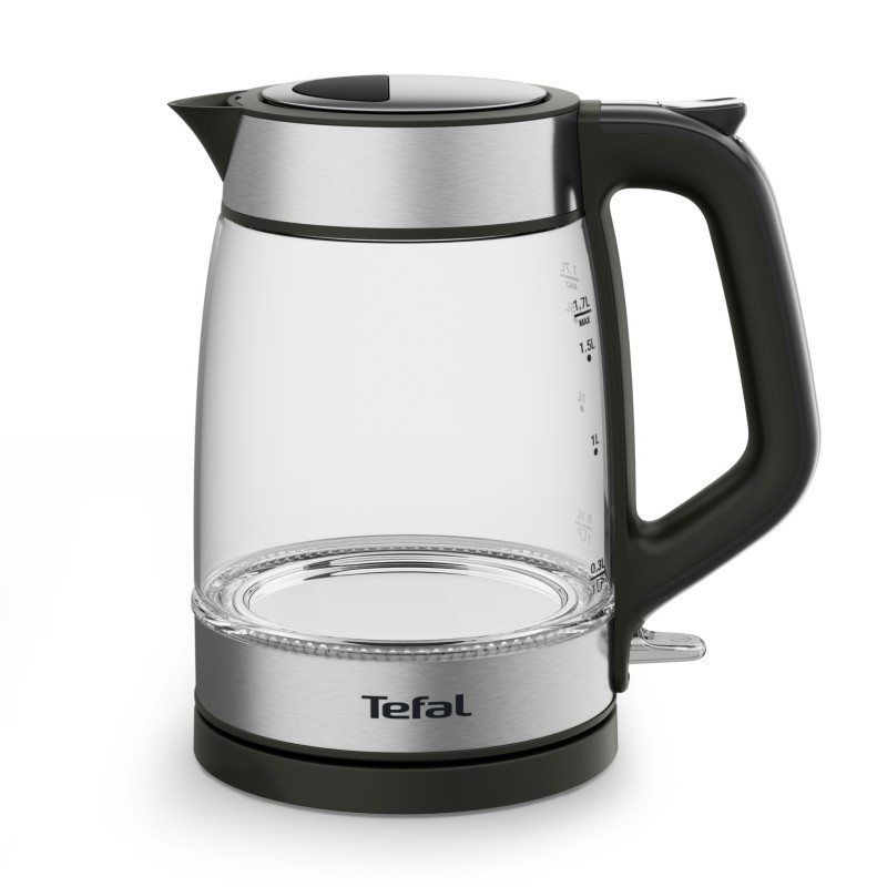 Tefal Glass Kettle KI605830 tetera eléctrica 1,7 L 2200 W Negro, Plata, Transparente