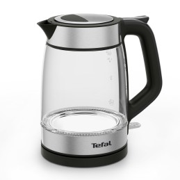 Tefal Glass Kettle KI605830 electric kettle 1.7 L 2200 W Black, Silver, Transparent