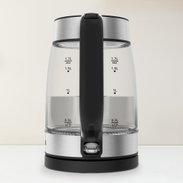 Tefal Glass Kettle KI605830 electric kettle 1.7 L 2200 W Black, Silver, Transparent