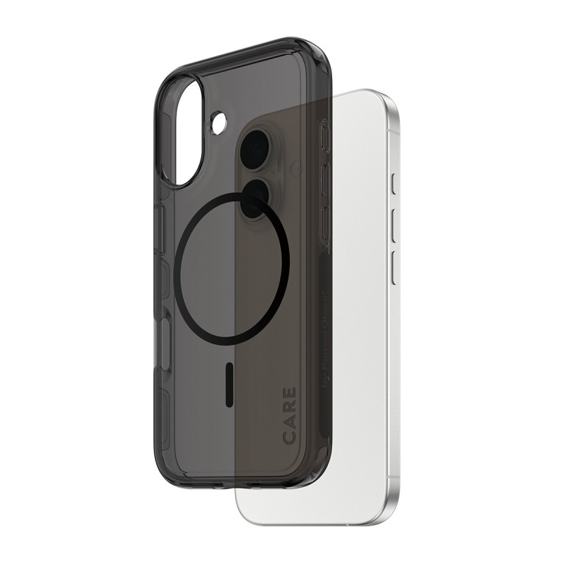 PanzerGlass CARE™ by ® Smokey Case w. Black MagSafe iPhone 17 coque de protection pour téléphones portables Housse Noir