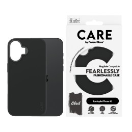 PanzerGlass CARE™ by ® Case Black w. MagSafe iPhone 16 funda para teléfono móvil Negro