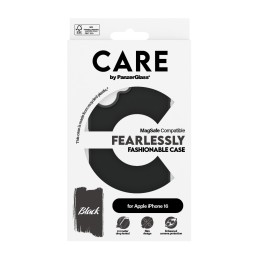 PanzerGlass CARE™ by ® Case Black w. MagSafe iPhone 16 funda para teléfono móvil Negro