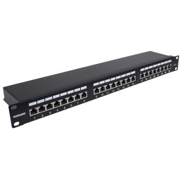 Intellinet Panneau de brassage, Cat6A, FTP, 24 ports, 1U, blindé, blocs 90° à insertion par le dessus (punch-down), noir