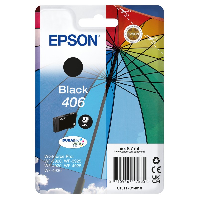 Epson 406 Umbrella DURABrite Ultra ink cartridge 1 pc(s) Original Standard Yield Black