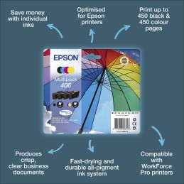 Epson Multipack de tinta 4 colores DURABrite Ultra 406 Paraguas