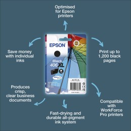Epson Singlepack Schwarz 406XL Umbrella DURABrite Ultra Tinte