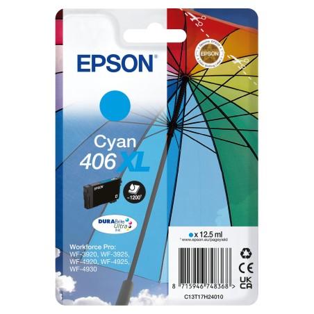 Epson Pack individual de tinta DURABrite Ultra cian 406XL Paraguas