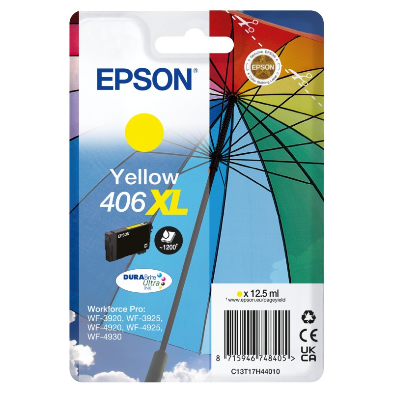 Epson Pack individual de tinta DURABrite Ultra amarillo 406XL Paraguas