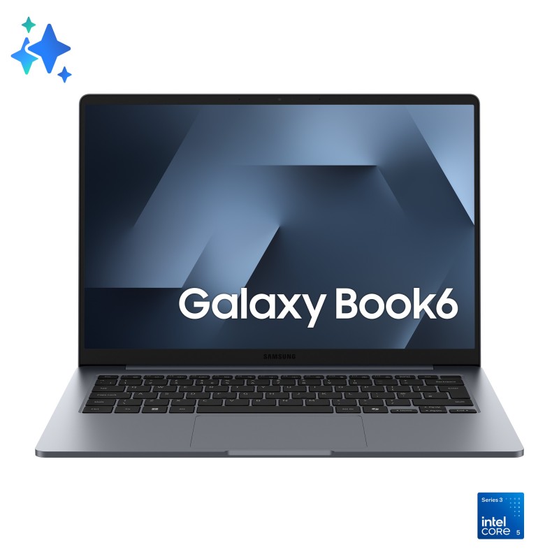 Samsung Galaxy Book6 Intel Core 5 315 Laptop 14" WUXGA 16 GB LPDDR5x-SDRAM 512 GB SSD Wi-Fi 6E (802.11ax) Windows 11 Home Gray